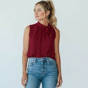 049 NWT Tiffany & Grey High neck Sleeveless Top